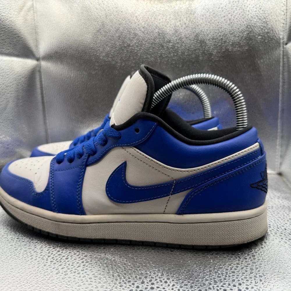 Size 9.5 Nike Air Jordan 1‎ Low Game Royal White Black Mens Sneakers 553558-124
